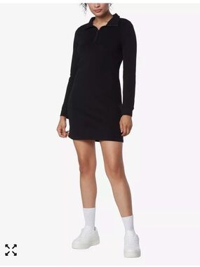 Long-Sleeve Quarter Zip Sweatshirt Dress